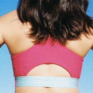 BRAND NEW - Outdoor Voices - Doing Things Bra - Raspberry/Vivacious - Size L